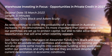 Warehouse Investing in Focus - Opportunities in Private Credit in 2023